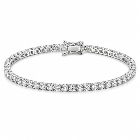 14k White Gold Sparkling Wedding Tennis Bracelet Certified Natural Diamond 6Ct