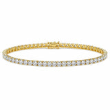 GH/VS Certified 6Ct Round Cut Sparkling Natural Diamond 14k Gold Tennis Bracelet