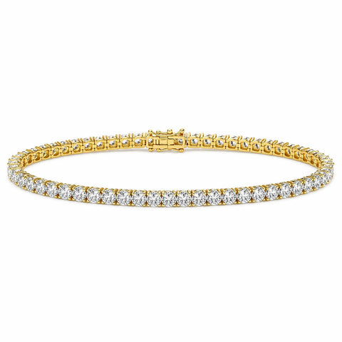 GH/VS Certified 6Ct Round Cut Sparkling Natural Diamond 14k Gold Tennis Bracelet