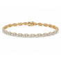 14K Yellow Gold Lab Grown Diamond Charm Tennis Bracelet Marquise Cut Minimalist