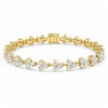 100% Natural Diamond Wedding Engagement 3-Stone Tennis Bracelet 14Kt Yellow Gold