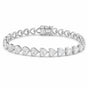 14K White Gold Heart-Cut Lab-Grown Diamond Tennis Bracelet Mother's Special Gift