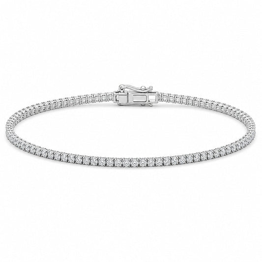 3.50Ct Round EF/VVS Certified Lab-Grown Diamond Tennis Bracelet 18k Solid Gold