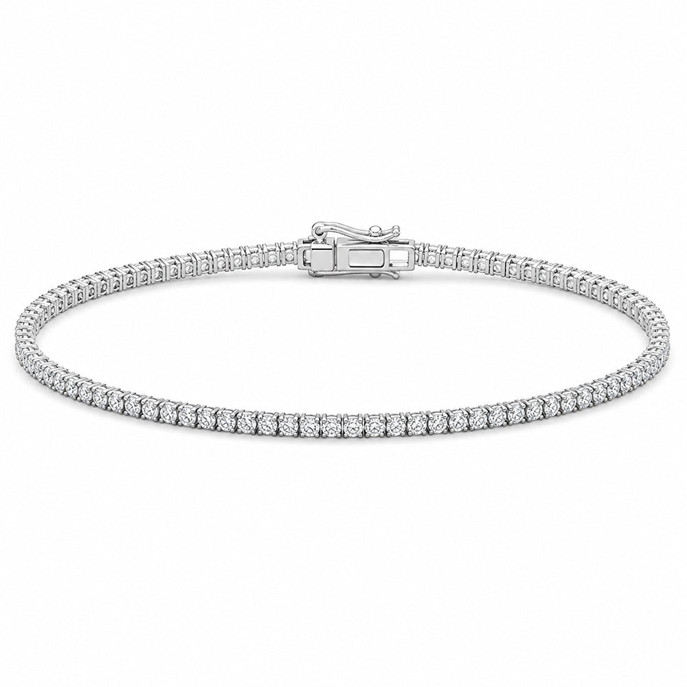 Women's 2.90Ct Lab-Grown/CVD Diamond Tennis Bracelet 14k White Gold Certified