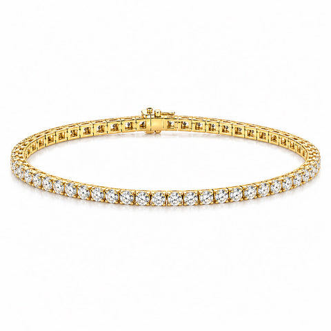 3.50Ct Certified Natural GH/VS Diamond Tennis Bracelet 14k Gold Birthday Gift