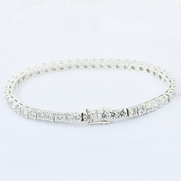 5Ct Round Cut GH/VS Natural Diamond Tennis Bracelet Birthday Gift 14k White Gold - Image 2 - GEMHUB