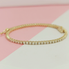 Women's Tennis Bracelet 14k Yellow Gold 4.20Ct Round Natural GH/VS Diamond - GEMHUB