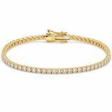 Women's Tennis Bracelet 14k Yellow Gold 4.20Ct Round Natural GH/VS Diamond