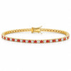 14k Gold Natural Orange Sapphire & Diamond Tennis Bracelet For Wedding Gift