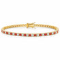 14k Gold Natural Orange Sapphire & Diamond Tennis Bracelet For Wedding Gift