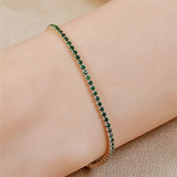 UGL Certified Natural Green Emerald Round Tennis Bracelet Daily Wear 14k Gold - Image 2 - GEMHUB