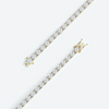 14k Yellow Gold 4.0Ct Emerald Cut Lab Grown GDGL Diamond Tennis Bracelet Women's - Image 3 - GEMHUB