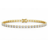 14k Yellow Gold 4.0Ct Emerald Cut Lab Grown GDGL Diamond Tennis Bracelet Women's