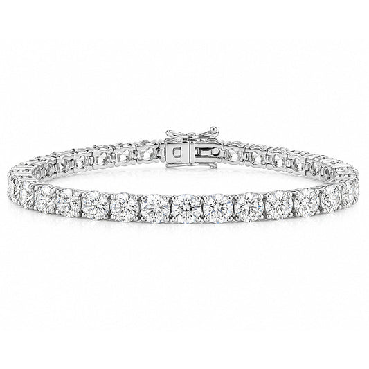 Luxurious Certified 6.50Ct Round Cut Natural Diamond Tennis Bracelet 14k Gold