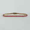 Natural 4.25 Ct Round Cut Red Ruby 14k Yellow Gold Tennis Bracelet For Women - Image 2 - GEMHUB