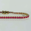 Natural 4.25 Ct Round Cut Red Ruby 14k Yellow Gold Tennis Bracelet For Women - Image 3 - GEMHUB