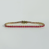 Natural 4.25 Ct Round Cut Red Ruby 14k Yellow Gold Tennis Bracelet For Women - Image 4 - GEMHUB