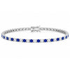 Women's 6Ct Round Cut Natural Sapphire & Diamond Tennis Bracelet 14k White Gold
