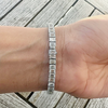 Unique Design Tennis Bracelet 14K White Gold Emerald Cut 12Ct Lab Grown Diamond - GEMHUB