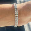 Unique Design Tennis Bracelet 14K White Gold Emerald Cut 12Ct Lab Grown Diamond - Image 2 - GEMHUB