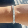 Unique Design Tennis Bracelet 14K White Gold Emerald Cut 12Ct Lab Grown Diamond - Image 3 - GEMHUB