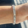 Unique Design Tennis Bracelet 14K White Gold Emerald Cut 12Ct Lab Grown Diamond - Image 4 - GEMHUB