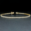 18k Yellow Gold 5.50Ct Round Certified Lab Grown/CVD Diamond Tennis Bracelet - GEMHUB