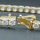 18k Yellow Gold 5.50Ct Round Certified Lab Grown/CVD Diamond Tennis Bracelet - Image 2 - GEMHUB