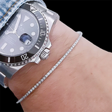 14k White Gold Natural Diamond Round 2.98CT Anniversary Gift Tennis Bracelet - Image 2 - GEMHUB