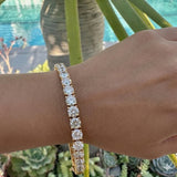 Sparkling 9.50Ct Natural Diamond Tennis Bracelet 14k Yellow Gold Certified Round - Image 3 - GEMHUB