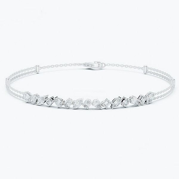 Fancy Charm Marquise Cut Natural Diamond Wedding Chain Tennis Bracelet 14k Gold - Image 2 - GEMHUB