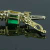 Natural Green Emerald & Diamond Women's Tennis Bracelet Solid 14k Yellow Gold - Image 2 - GEMHUB