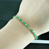 Natural Green Emerald & Diamond Women's Tennis Bracelet Solid 14k Yellow Gold - Image 3 - GEMHUB