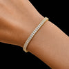 (GH/SI-I2) 8Ct Natural Diamond Double Row Tennis Bracelet 14k Yellow Gold Unisex