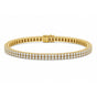 (GH/SI-I2) 8Ct Natural Diamond Double Row Tennis Bracelet 14k Yellow Gold Unisex