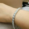 Luxury Bridal Tennis Bracelet Wedding Gift 14K White Gold Round Natural Diamond - GEMHUB