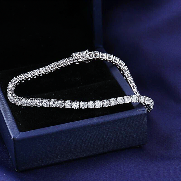 Certified 4.95Ct Round Natural Diamond Exquisite Tennis Bracelet 14k Gold GH/VS - GEMHUB