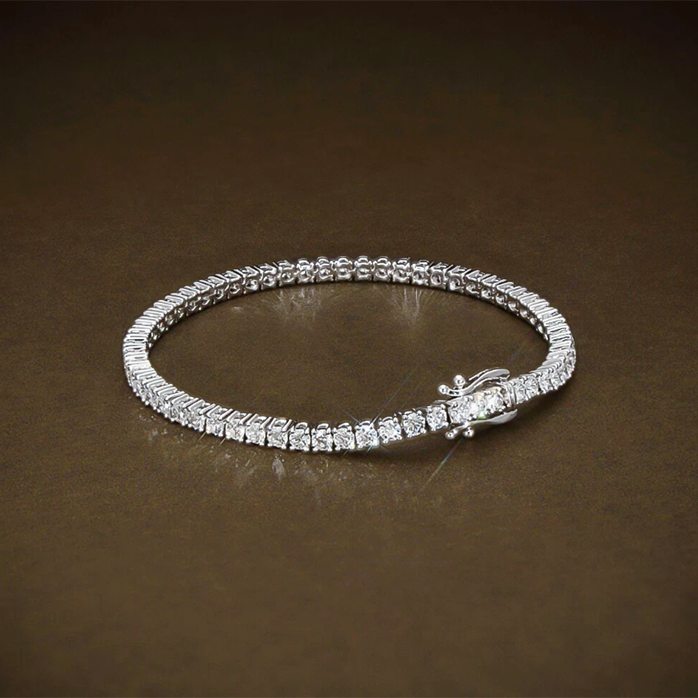 Certified 4.95Ct Round Natural Diamond Exquisite Tennis Bracelet 14k Gold GH/VS - Image 2 - GEMHUB