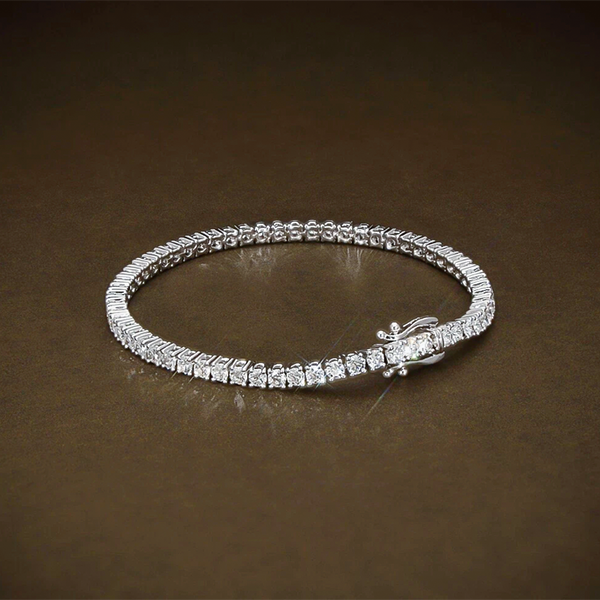 Certified 4.95Ct Round Natural Diamond Exquisite Tennis Bracelet 14k Gold GH/VS - Image 2 - GEMHUB