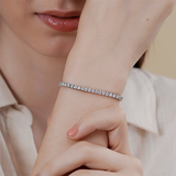 Certified 4.95Ct Round Natural Diamond Exquisite Tennis Bracelet 14k Gold GH/VS - Image 3 - GEMHUB