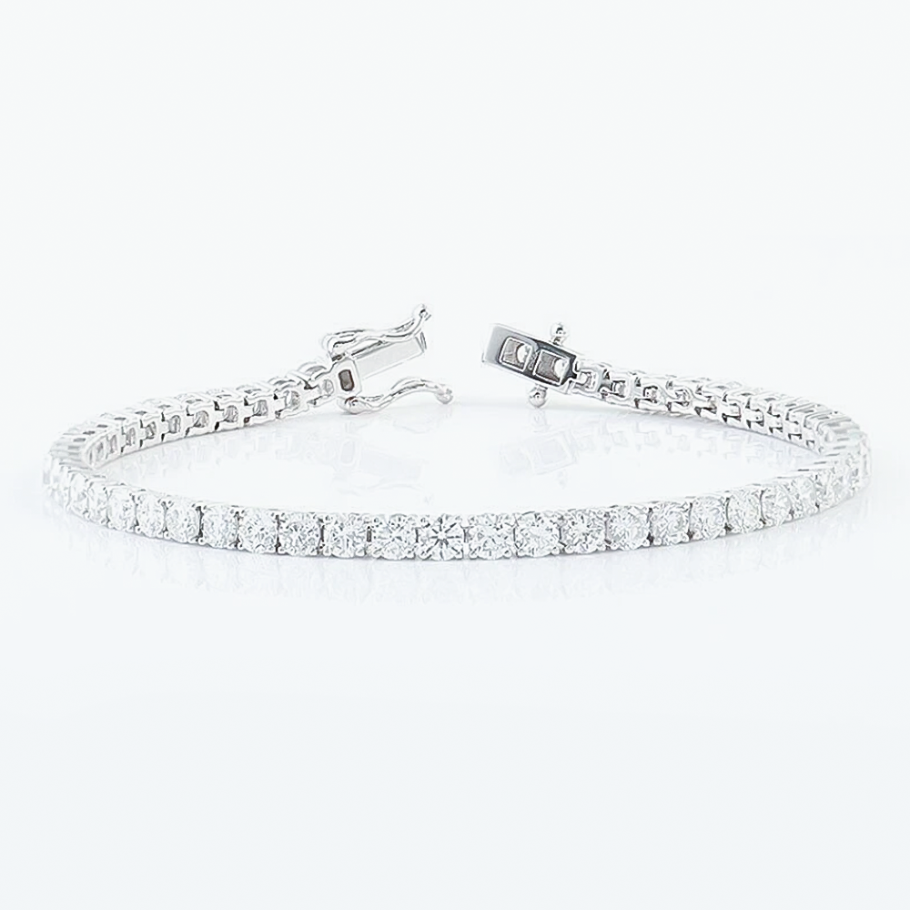 Certified 4.95Ct Round Natural Diamond Exquisite Tennis Bracelet 14k Gold GH/VS - Image 4 - GEMHUB