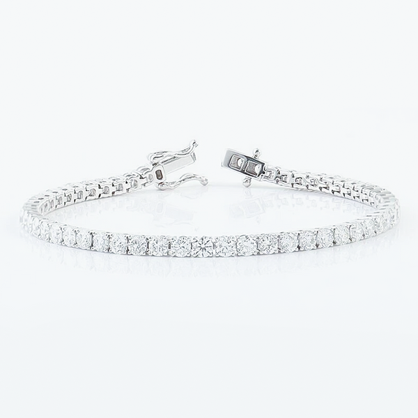 Certified 4.95Ct Round Natural Diamond Exquisite Tennis Bracelet 14k Gold GH/VS - Image 4 - GEMHUB
