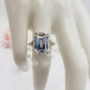 12.30 Ct Emerald Off White Moissanite Ring in – July Wedding Gift 18K Gold Plated V 18K Gold Plated