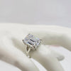 12.30 Ct Emerald Off White Moissanite Ring in – July Wedding Gift 18K Gold Plated V 18K Gold Plated