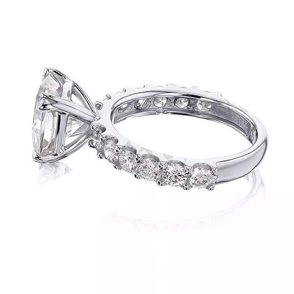 3.50 Ct Cushion Cut Off White Moissanite Ring in – Gift for Wife 18K Gold Plated Ve 18K Gold Plated