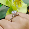 3 Ct Round Treated Off White Moissanite Ring Gift for Her Wedding 18K Gold Plated V 18K Gold Plated