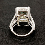 15.65 Ct Off White Moissanite Solitaire Ring Wedding Gift for Wife 18K Gold Plated