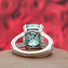 12.50 Ct Cushion Cut Blue Moissanite Ring Birthday Gift for Wife 18K Gold Plated Ve 18K Gold Plated
