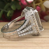 16.90 Ct Emerald Cut Moissanite Solitaire Ring Anniversary Gift Her 18K Gold Plated
