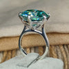 17.20 Ct Blue Treated Moissanite Solitaire Ring Gift for Anniversary 18K Gold Plate 18K Gold Plated